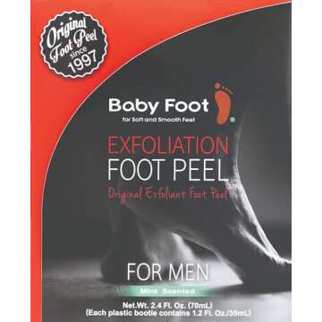 Baby Foot - Original Foot Peel Exfoliator For Men - Foot Peel Mask - Repair Rough Dry Cracked Feet a...