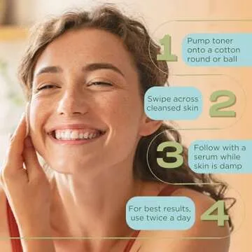 InstaNatural 7% Glycolic AHA Face Toner, Brightens, Reduces The Look of Pores and Uneven Texture, Gently Exfoliates, with Lactic Acid, Witch Hazel and Vitamin C, 4 Fl Oz