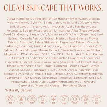 InstaNatural 7% Glycolic AHA Face Toner, Brightens, Reduces The Look of Pores and Uneven Texture, Gently Exfoliates, with Lactic Acid, Witch Hazel and Vitamin C, 4 Fl Oz