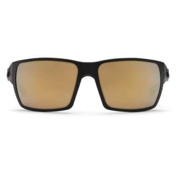 Gatorz Eyewear Marauder Sunglasses - Black Cerakote with Black Logo Rose Polarized with Gold Mirror Lens