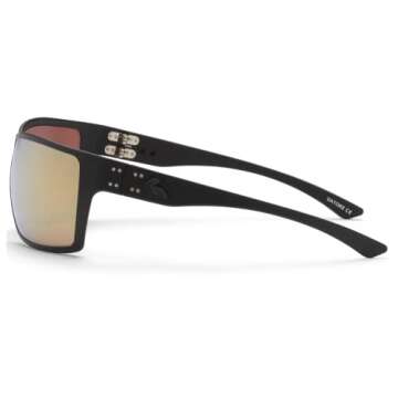 Gatorz Eyewear Marauder Sunglasses - Black Cerakote with Black Logo Rose Polarized with Gold Mirror Lens