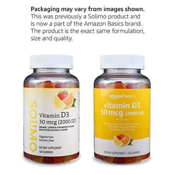 Amazon Basics Vitamin D3 Gummies, 2000 IU, 160 Count