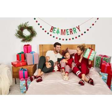 Dearfoams Women's Gifts for Mom Cute Cozy Mothers Day Mama Bear Slipper, Buffalo Plaid, 11-12