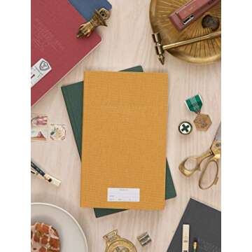 DesignWorks Ink Standard Issue No. 17 Hardcover Cloth Green 7.25" x 11.75" Tall Notebook Journal with 96 Lined Pages - Perfect for Office Work, Writing, and Journaling