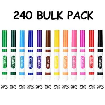 Rarlan Washable Markers - Bulk 240 Count for Kids