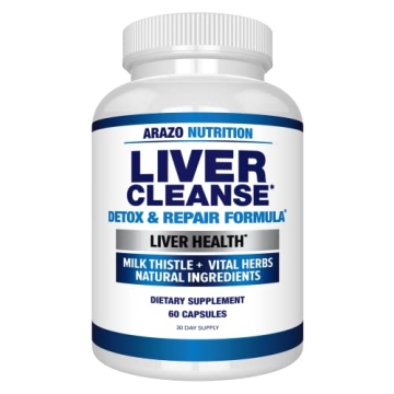 Arazo Nutrition Liver Cleanse Detox & Repair Formula – Milk Thistle Herbal Support Supplement: Sil...