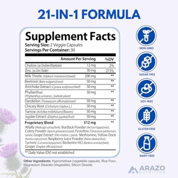 Liver Cleanse Detox & Repair with Milk Thistle Supplement