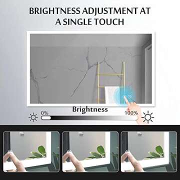 Newcoco 36x28 Inch Ultra White LED Bathroom Mirror High Lumen Anti Fog Lighted Mirror IP67 Waterproof Dimmable Wall Mounted LED Vanity Mirror with Lights (Horizontal & Vertical)