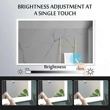 Newcoco 36x28 Inch Ultra White LED Bathroom Mirror High Lumen Anti Fog Lighted Mirror IP67 Waterproof Dimmable Wall Mounted LED Vanity Mirror with Lights (Horizontal & Vertical)