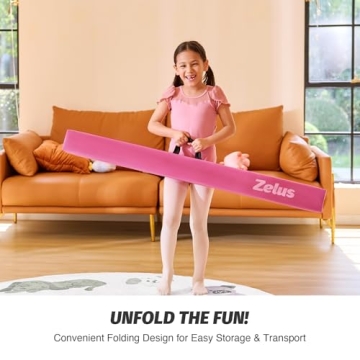 Durable ZELUS 8' Folding Gymnastics Balance Beam for All Ages
