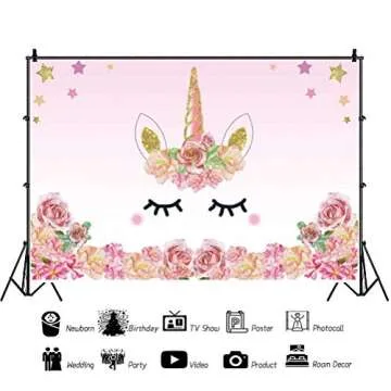 Enchanting Laeacco Unicorn Party Backdrop for Celebrations