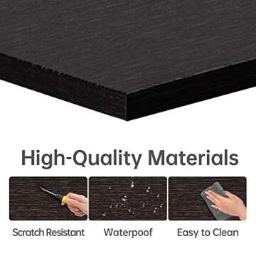 JOISCOPE Home Office Computer Desk,Small Study Writing Desk with Wooden Storage Shelf,2-Tier Industrial Morden Laptop Table with Splice Board,48 inches(Black Oak Finish)