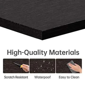 JOISCOPE Home Office Computer Desk,Small Study Writing Desk with Wooden Storage Shelf,2-Tier Industrial Morden Laptop Table with Splice Board,48 inches(Black Oak Finish)