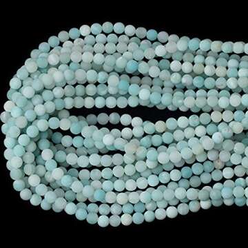 CHEAVIAN 60PCS 6mm Amazonite Beads for Jewelry Making