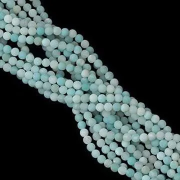 CHEAVIAN 60PCS 6mm Amazonite Beads for Jewelry Making