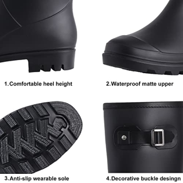 Evshine Women's Knee High Rain Boots - Stylish & Waterproof