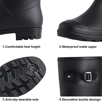 Evshine Women's Knee High Rain Boots - Stylish & Waterproof