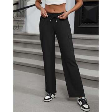 MOYEE Women's Cargo Sweatpants - Stylish, Comfortable, Functional