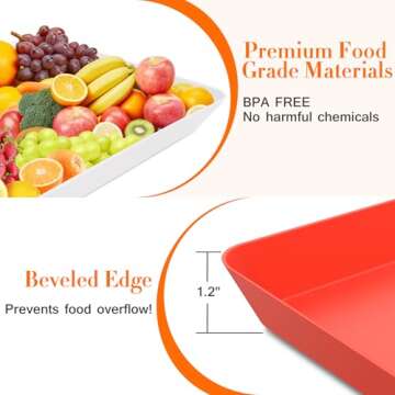 WOWBOX 4 pcs Serving Tray Set for Snacks and Desserts