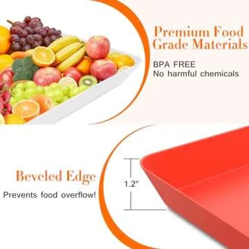 WOWBOX 4 pcs Serving Tray Set for Snacks and Desserts