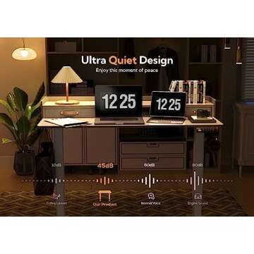 Claiks Standing Desk with Drawers, Stand Up Electric Standing Desk Adjustable Height, Sit Stand Desk with Storage Shelf and Splice Board, 48 Inch, Natural