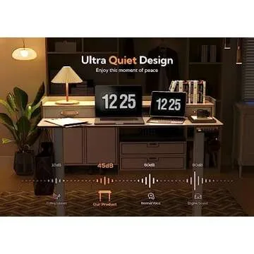 Claiks Standing Desk with Drawers, Stand Up Electric Standing Desk Adjustable Height, Sit Stand Desk with Storage Shelf and Splice Board, 48 Inch, Natural