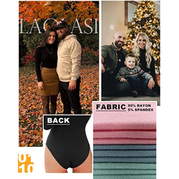 LAOLASI Women's Turtleneck Long Sleeve Basic Bodysuit