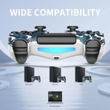YsoKK PS4 Controller 2 Pack Wireless for Playstation 4/Slim/Pro with 1000mah Battery/Dual Vibration/Audio Jack/6-axis Motion Sensor(Camouflage Green and Camouflage Blue)