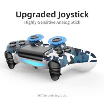 YsoKK PS4 Controller 2 Pack Wireless for Playstation 4/Slim/Pro with 1000mah Battery/Dual Vibration/Audio Jack/6-axis Motion Sensor(Camouflage Green and Camouflage Blue)