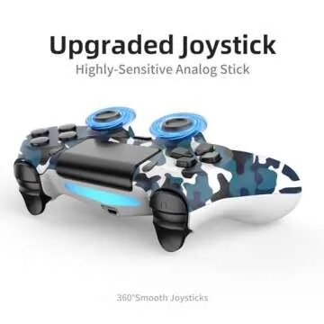 YsoKK PS4 Controller 2 Pack Wireless for Playstation 4/Slim/Pro with 1000mah Battery/Dual Vibration/Audio Jack/6-axis Motion Sensor(Camouflage Green and Camouflage Blue)