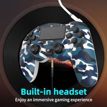 YsoKK PS4 Controller 2 Pack Wireless for Playstation 4/Slim/Pro with 1000mah Battery/Dual Vibration/Audio Jack/6-axis Motion Sensor(Camouflage Green and Camouflage Blue)