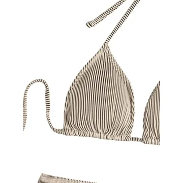 Stylish SweatyRocks 3 Piece Zebra Striped Bikini Set for Women