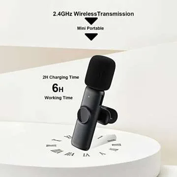 Frazily Lavalier Wireless Microphone for iPhone iPad,Mini Clip on Microphone Mic for Video Recording - Pack of 2