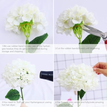 Elegant PARTY JOY Artificial Hydrangea Flowers for Home Decor