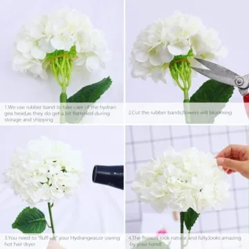 Elegant PARTY JOY Artificial Hydrangea Flowers for Home Decor