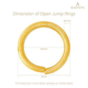 BEADNOVA 5mm Jump Rings for Jewelry Making Gold Open Jump Rings for Earrings and Keychains (300Pcs)