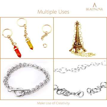 BEADNOVA 5mm Jump Rings for Jewelry Making Gold Open Jump Rings for Earrings and Keychains (300Pcs)