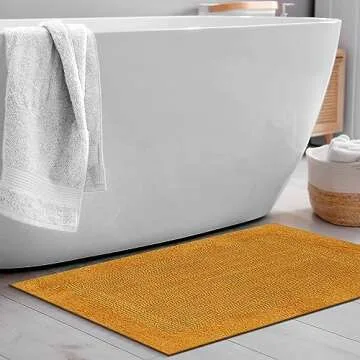 Savi Home Bath Mat Rug 17x24 Honey Mustard for Comfort and Style