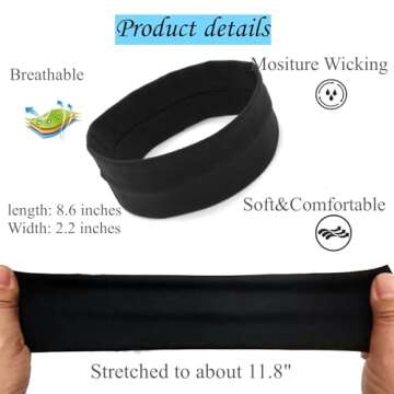 Hexchasty Women's Headbands for Yoga and Running - Soft, Stretchy, Cotton Fabric Headbands - Cute Ha...
