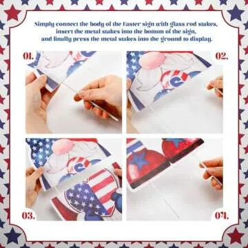 Umigy 4th of July Gnome Yard Signs - Festive Decorations