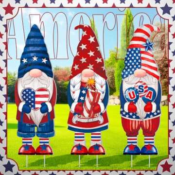 Umigy 4th of July Gnome Yard Signs - Festive Decorations