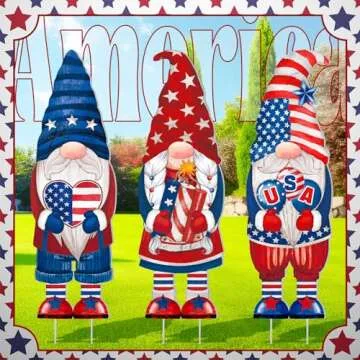 Umigy 4th of July Gnome Yard Signs - Festive Decorations