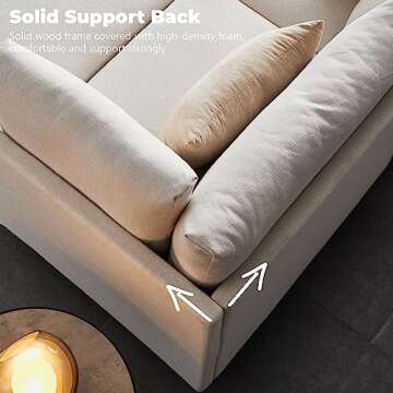 Hommoo Modern Reversible Sectional Sofa U Shaped Couch