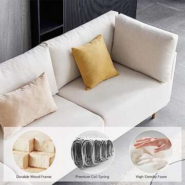 Hommoo Modern Reversible Sectional Sofa U Shaped Couch