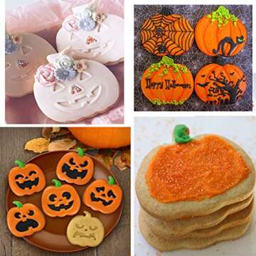 Tmflexe Pumpkin Cookie Cutter Set for Halloween Baking