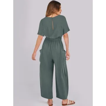 Comfortable Linen Jumpsuits for Women Summer 2024