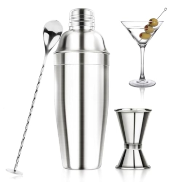 Ohtomber 24OZ Cocktail Shaker Set - Cocktail Bar Martini Drink Shaker Set with Strainer, Stainless S...