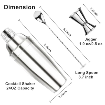 Ohtomber 24OZ Cocktail Shaker Set for Beginners