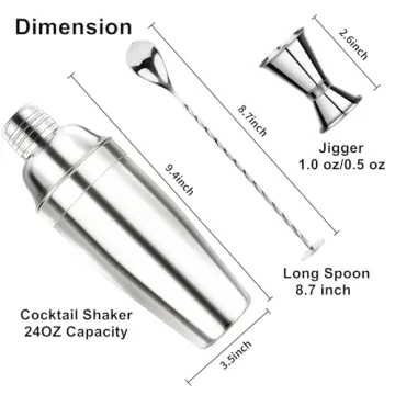 Ohtomber 24OZ Cocktail Shaker Set for Beginners