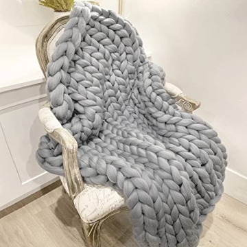 LaoJee Chunky Knit Blanket - Handmade Comfort for Your Home